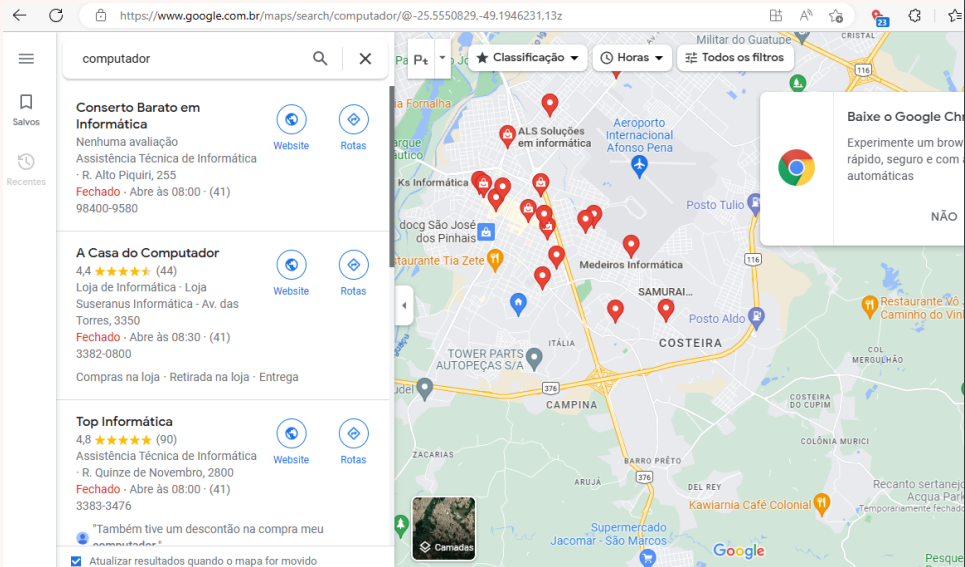 Search on Google Maps