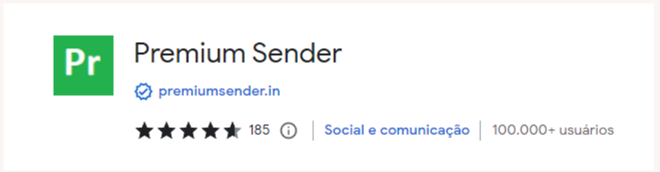Premium sender in Chrome Webstore